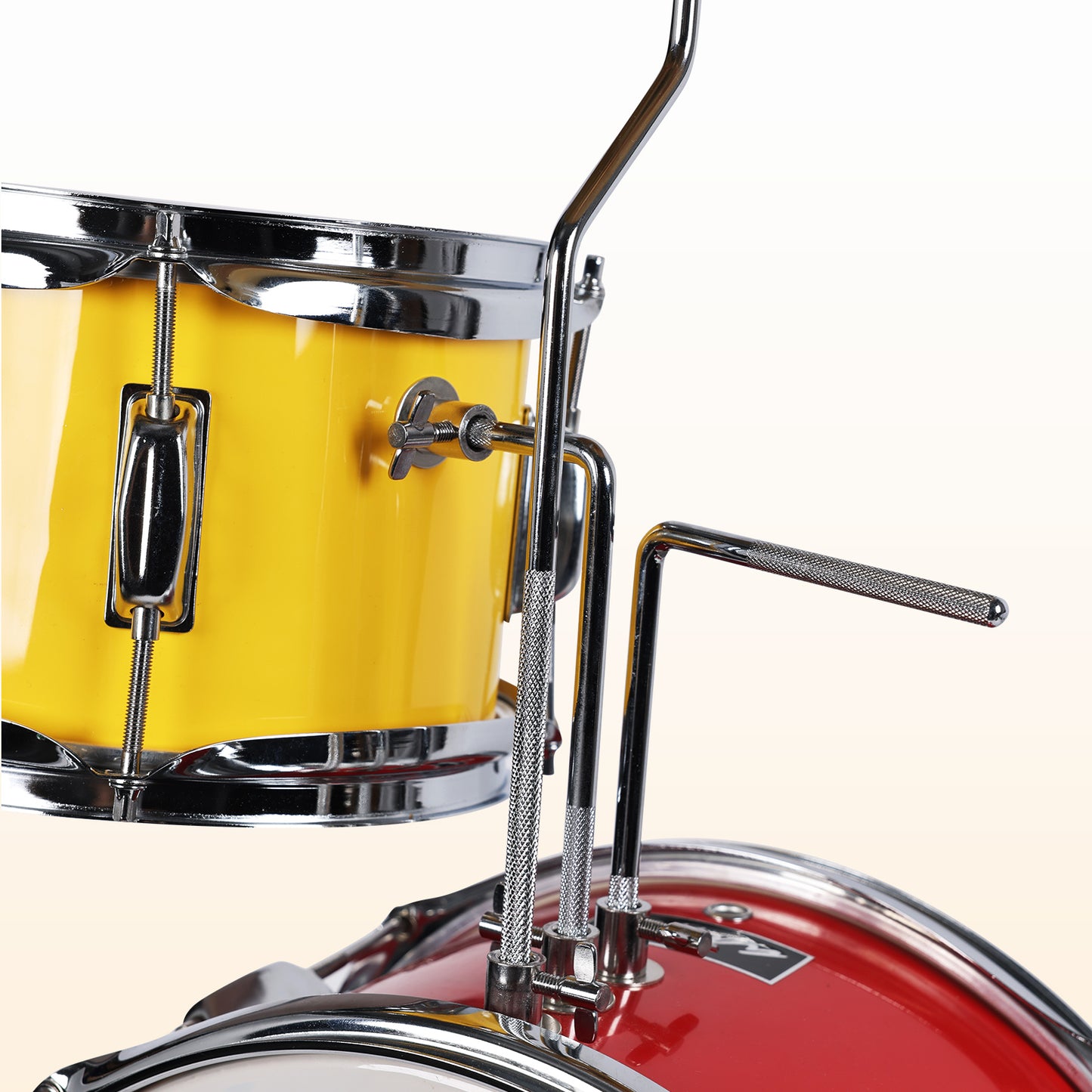 ADM 3-Piece Junior Drum Set for Kids Beginners, Kids Drum Kit with Full set of silent mats, Adjustable Throne, Cymbal, Pedal & Drumsticks - Red, Blue, Black