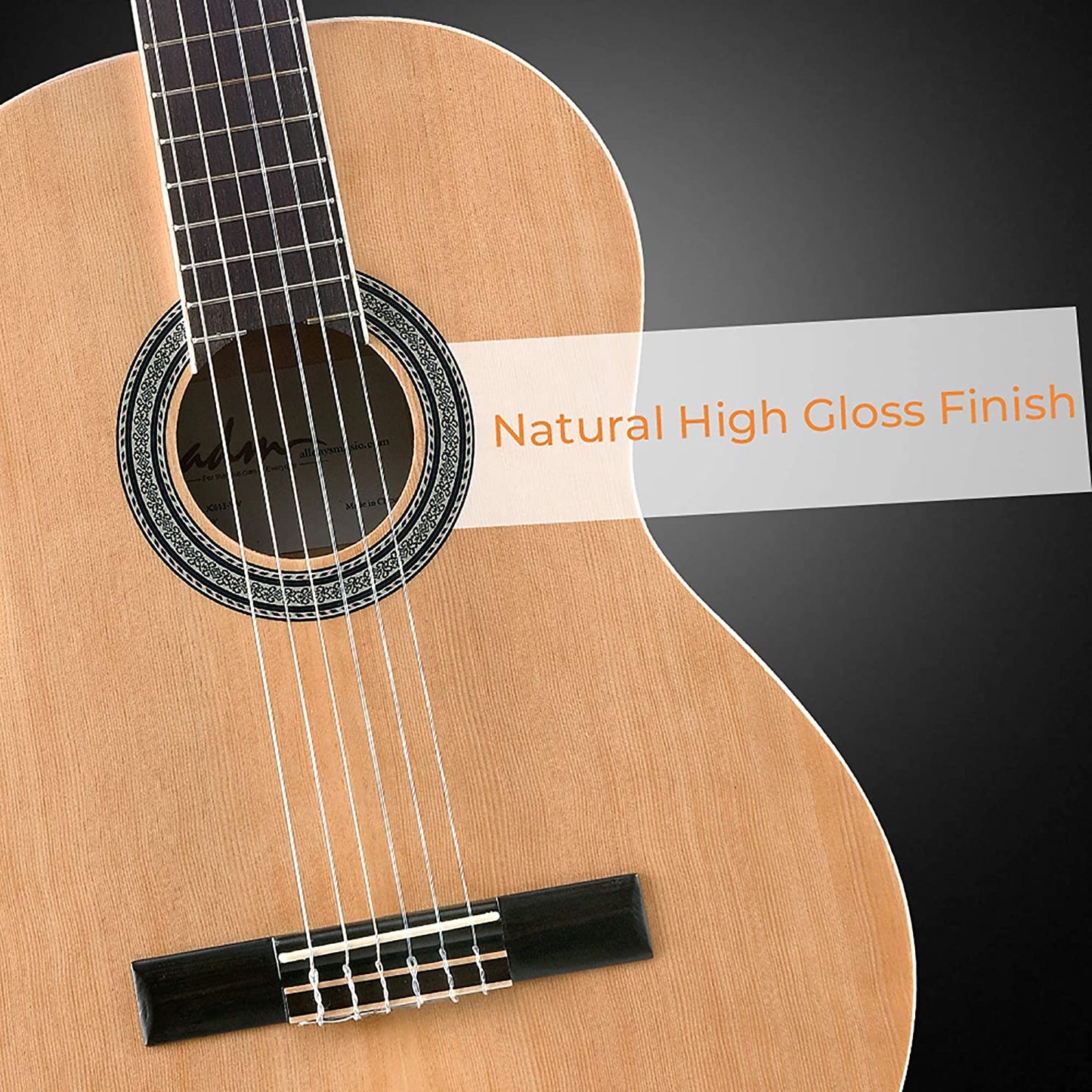 ADM Full Size Classical Nylon Strings Acoustic Guitar 39 Inch Classic Guitarra Starter Bundle