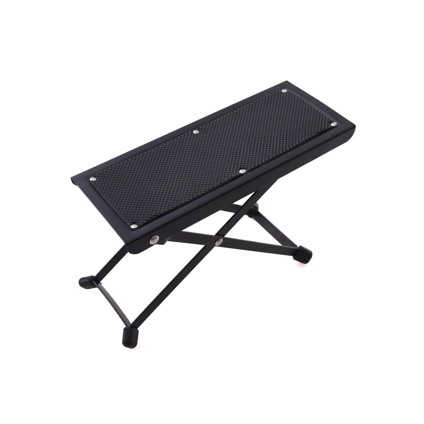ADM Guitar Footrest with Anti-Slip Rubber Pad, Foldable Metal Guitar Footstool for Classical Guitar