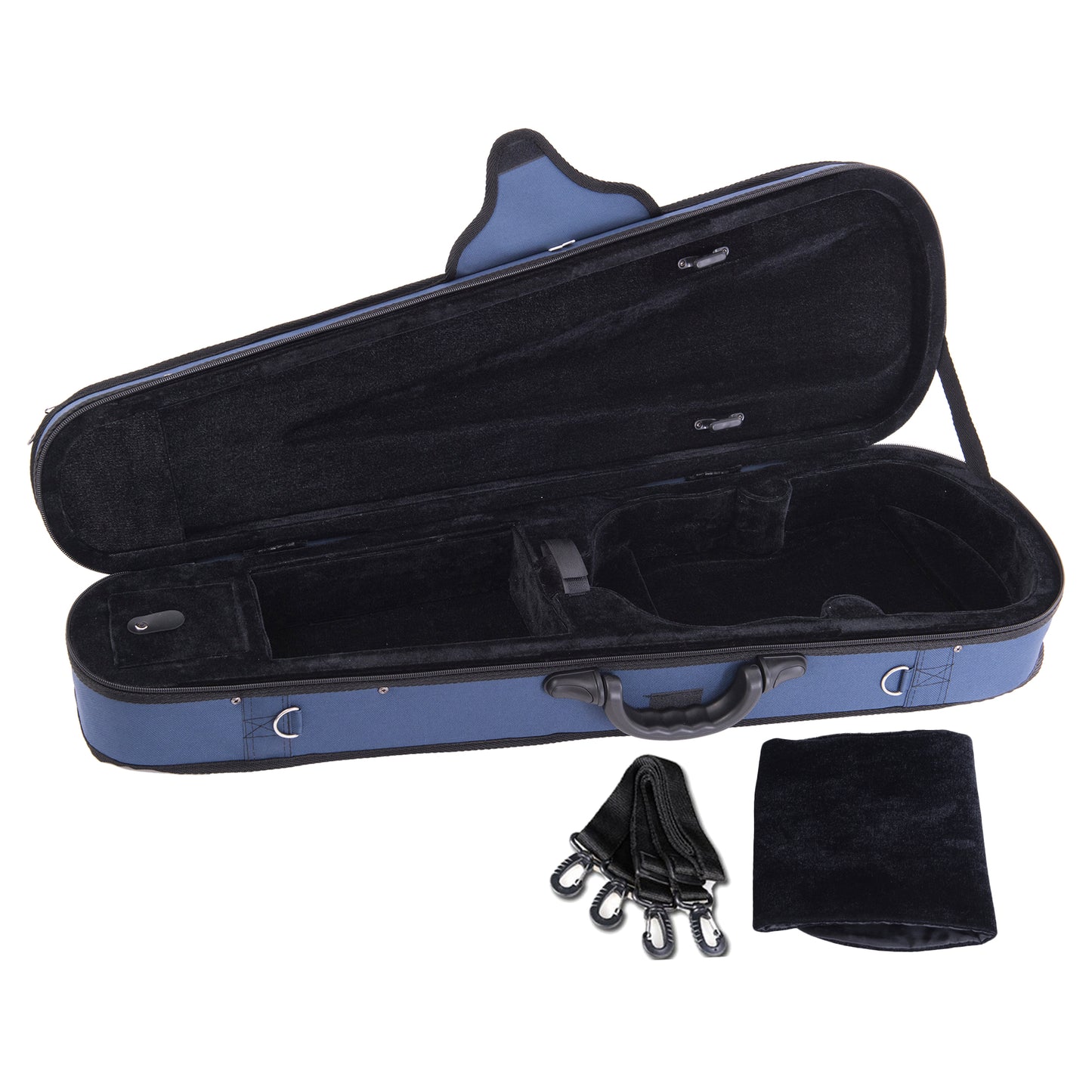 adm 4/4 Full Size Violin Hard Case Basic Professional Triangular Shape Backpack, Super Light Suspension, Blue