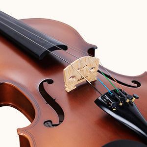 ADM Wood Violin Set for Kids Teens Students Adults Beginner Acoustic Violin Matte Fiddle Starter Kit with Hard Case, Rosin, Shoulder Rest, Bow, Clip-on Tuner and Fingerboard Sticker