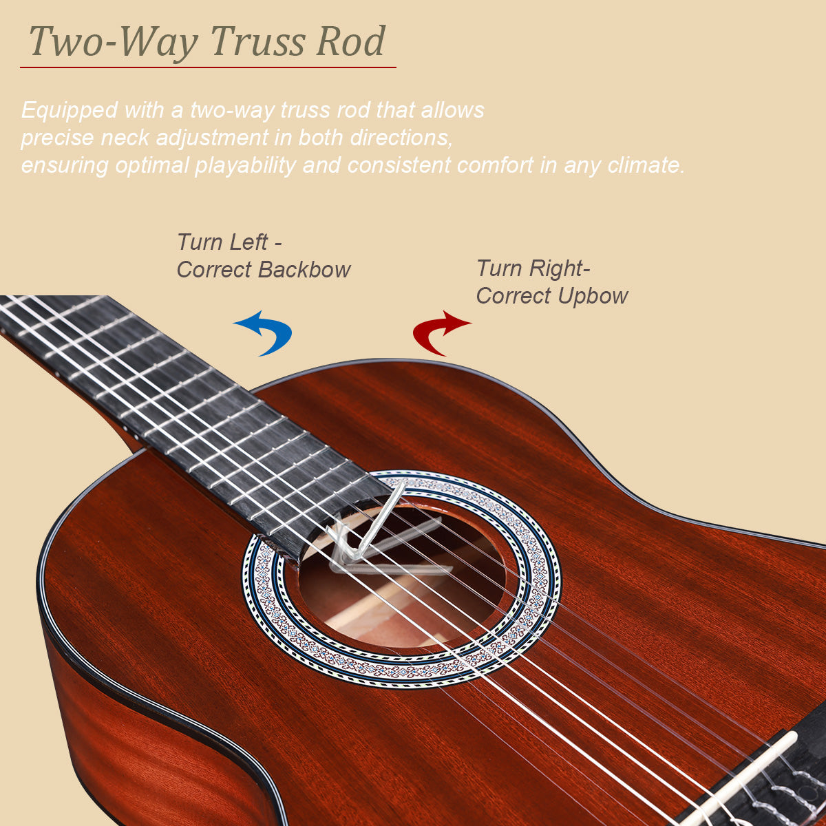 WINZZ AC309 36-Inch Sapele General Grade Classical Guitar