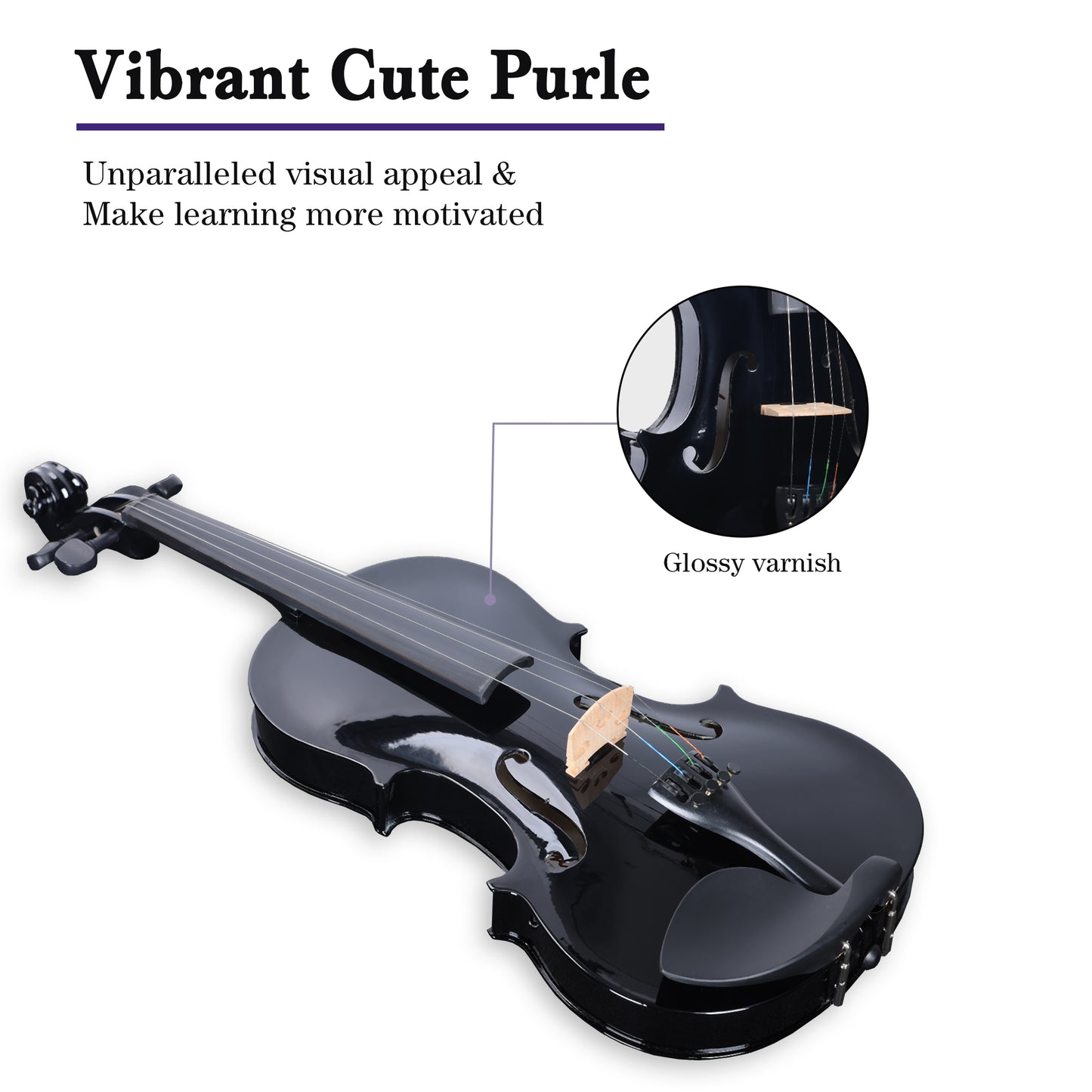 ADM Acoustic Violin for Kids Beginners,1/4 Size Acoustic Violin Fiddle for Teens Students Violin Starter Kit with Hard Case, Rosin, Shoulder Rest, Bow, Violin Music Stand and Strings,Black
