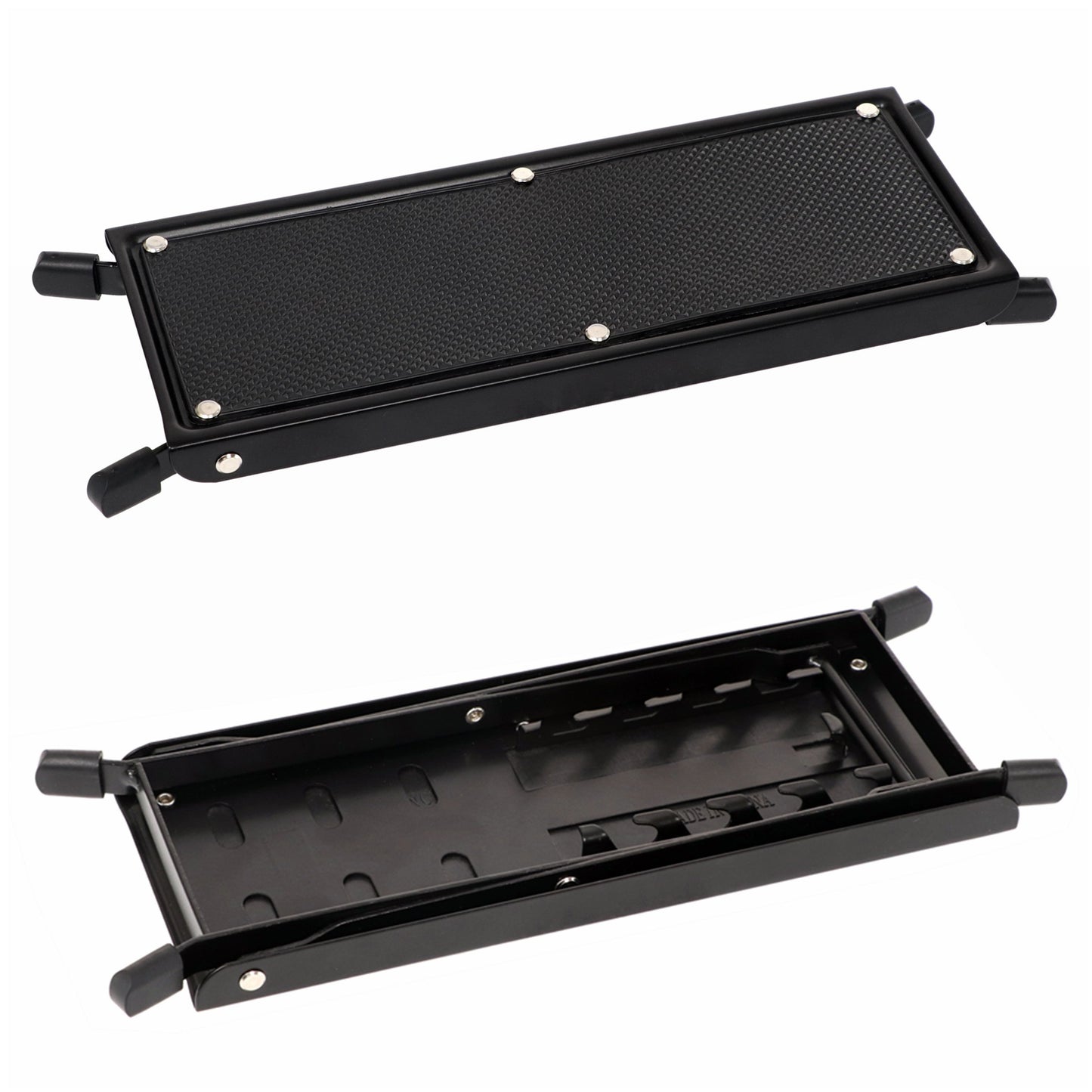 ADM Guitar Footrest with Anti-Slip Rubber Pad, Foldable Metal Guitar Footstool for Classical Guitar