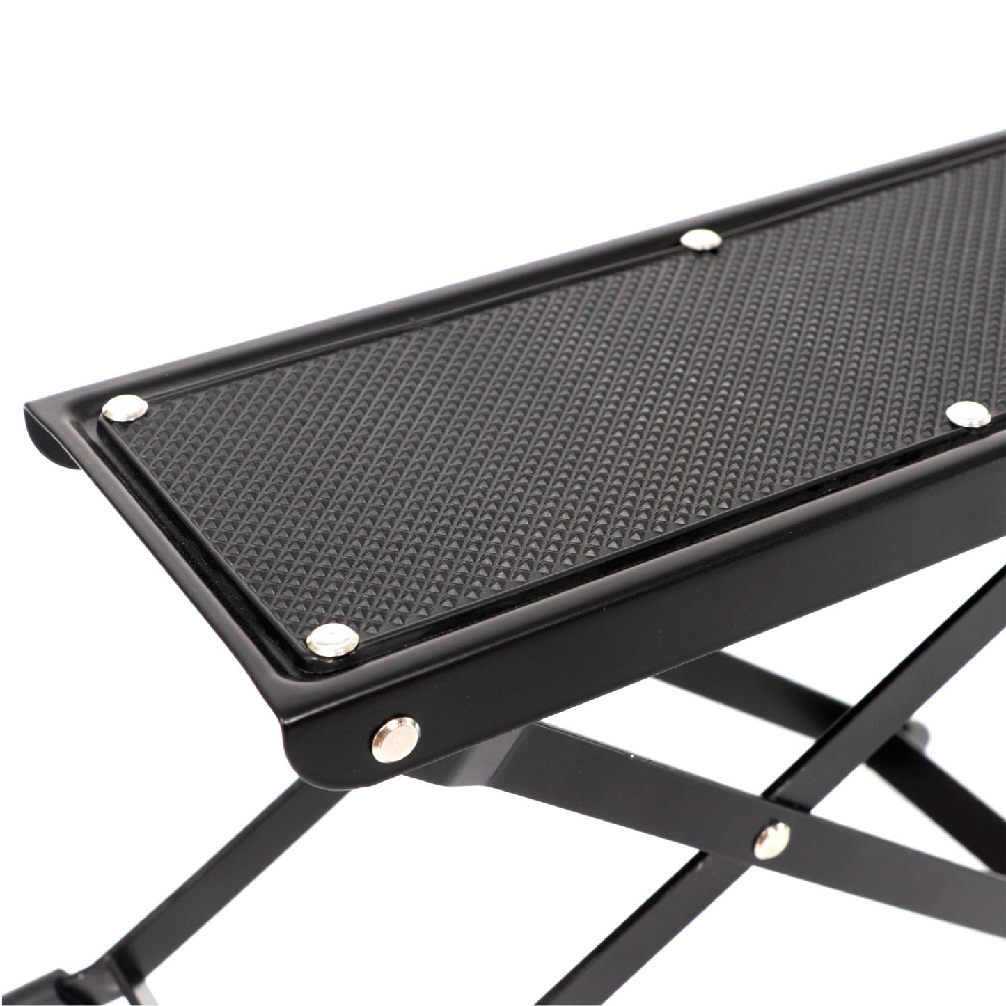 ADM Guitar Footrest with Anti-Slip Rubber Pad, Foldable Metal Guitar Footstool for Classical Guitar