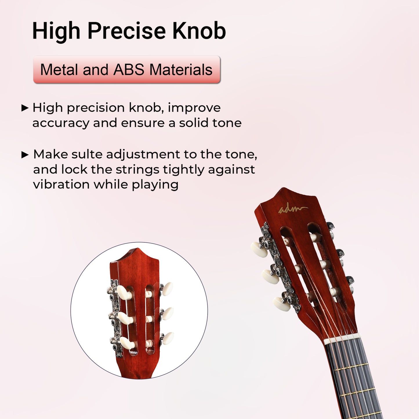 ADM Beginner Acoustic Classical Guitar Nylon Strings Wooden Guitar Bundle Kit for Kid Boy Girl Student Youth Guitarra Online Lessons with Gig Bag, Strap, Tuner, Strings, Picks (34 Inch, Redburst)