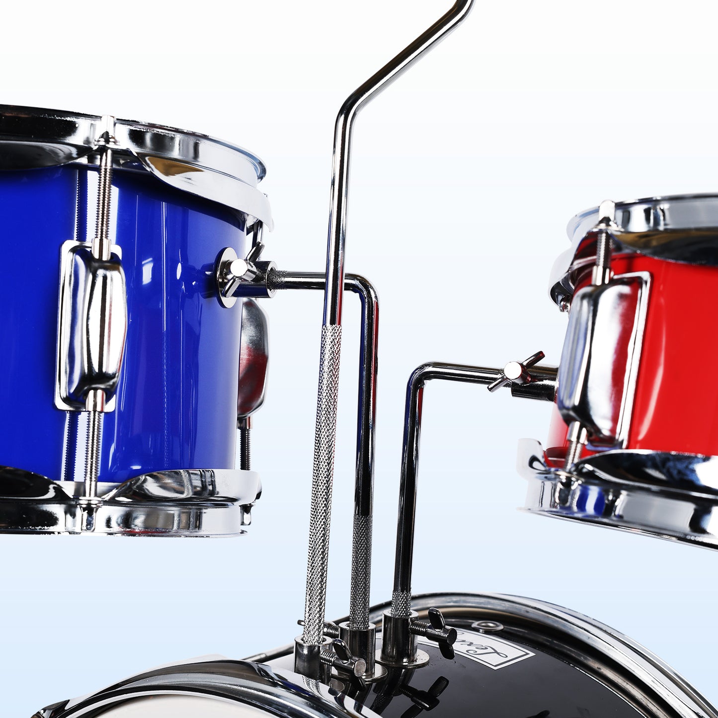 ADM 3-Piece Junior Drum Set for Kids Beginners, Kids Drum Kit with Full set of silent mats, Adjustable Throne, Cymbal, Pedal & Drumsticks - Red, Blue, Black