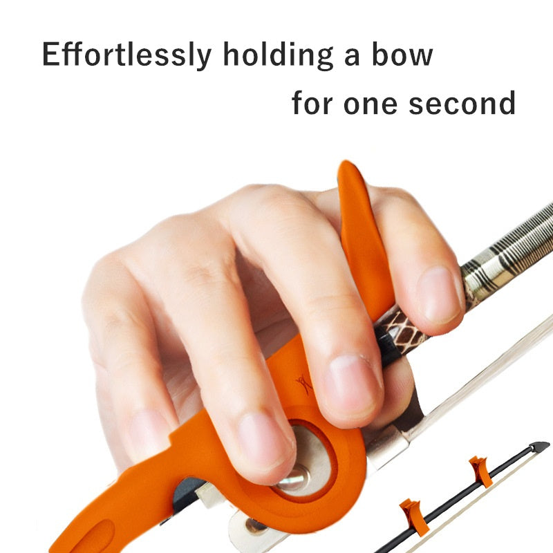 Beginner-Friendly Silicone Violin Bow Holder - Easy Install, Non-Slip Grip in 8 Vibrant Colors (Orange, White, Purple, Black, Grey, Pink, Blue, Yellow) + Bonus Bow Stoppers & Instruction Manual - Perfect for Secure & Comfortable Violin/Viola Bow Hold