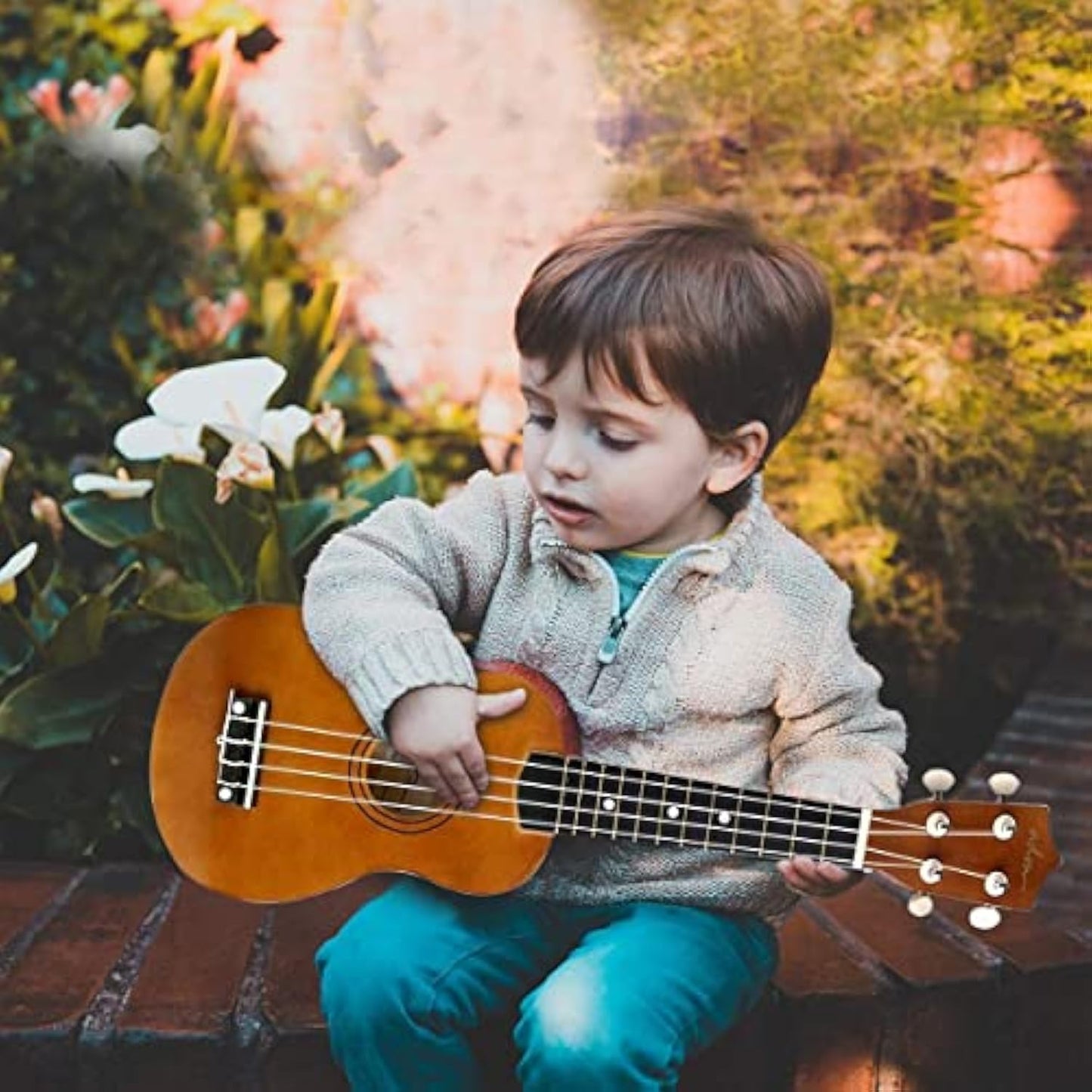ADM Ukulele for Beginners Hawaiian Wood Ukelele Kit for Kids Adult Student Starter Professional Ukalelee Pack Bundle with Free Lessons Gig Bag Strap Nylon String Tuner (Mocha, 21 Inch)