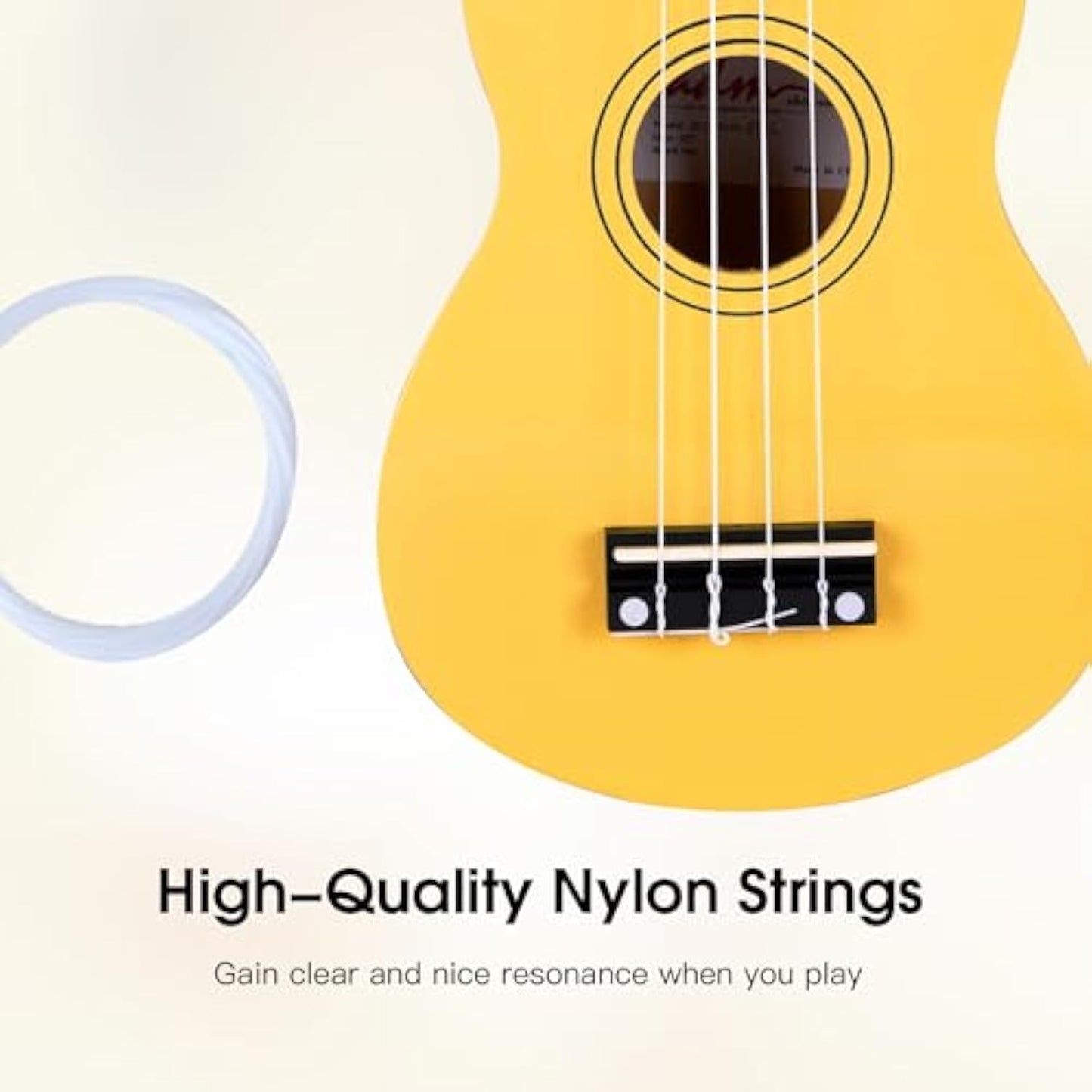 ADM Ukulele for Beginners Hawaiian Wood Ukelele Kit for Kids Adult Student Starter Professional Ukalelee Pack Bundle with Free Lessons Gig Bag Strap Nylon String Tuner (Baby Yellow, 21 Inch)