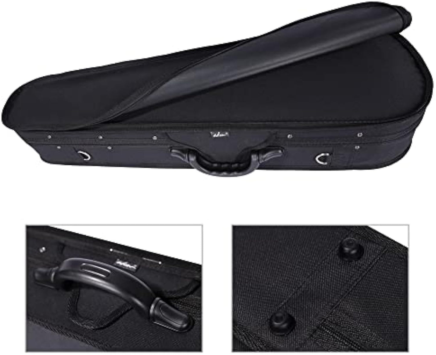 ADM 4/4 Full Size Violin Hard Case Basic Professional Triangular Shape Backpack, Super Light Suspension, Black