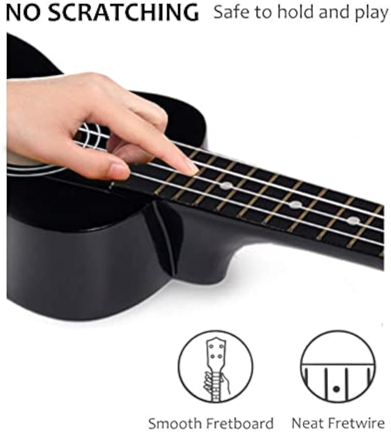 ADM Ukulele for Beginners Hawaiian Wood Ukelele Kit for Kids Adult Student Starter Professional Ukalelee Pack Bundle with Free Lessons Gig Bag Strap Nylon String Tuner (Black, 21 Inch)