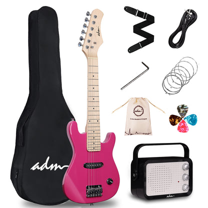 ADM 30 Inch Kids Electric Guitar Beginner Kit, Junior 1/4 Size Mini Electric Guitar for Children with Amplifier