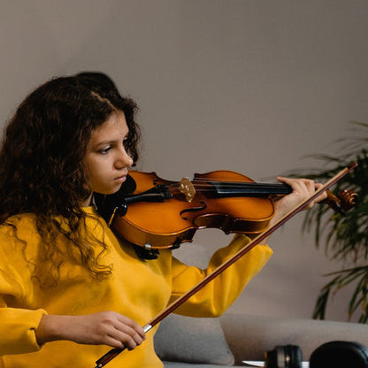 ADM Violin 4/4 Full Size, Adults Violin Beginner Set with Fingerboard Sticker, Shoulder Rest and Tuner