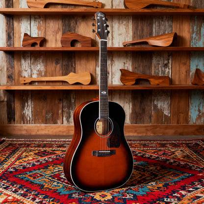 WINZZ Solid Sitka Spruce Slope Shoulder  Dreadnought Acoustic Guitar - Full-Size, Rich Tone, Ideal for Performers and Enthusiasts Dreadnought Acoustic Guitar - Full-Size, Rich Tone, Ideal for Performers and Enthusiasts