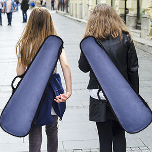 adm 4/4 Full Size Violin Hard Case Basic Professional Triangular Shape Backpack, Super Light Suspension, Blue