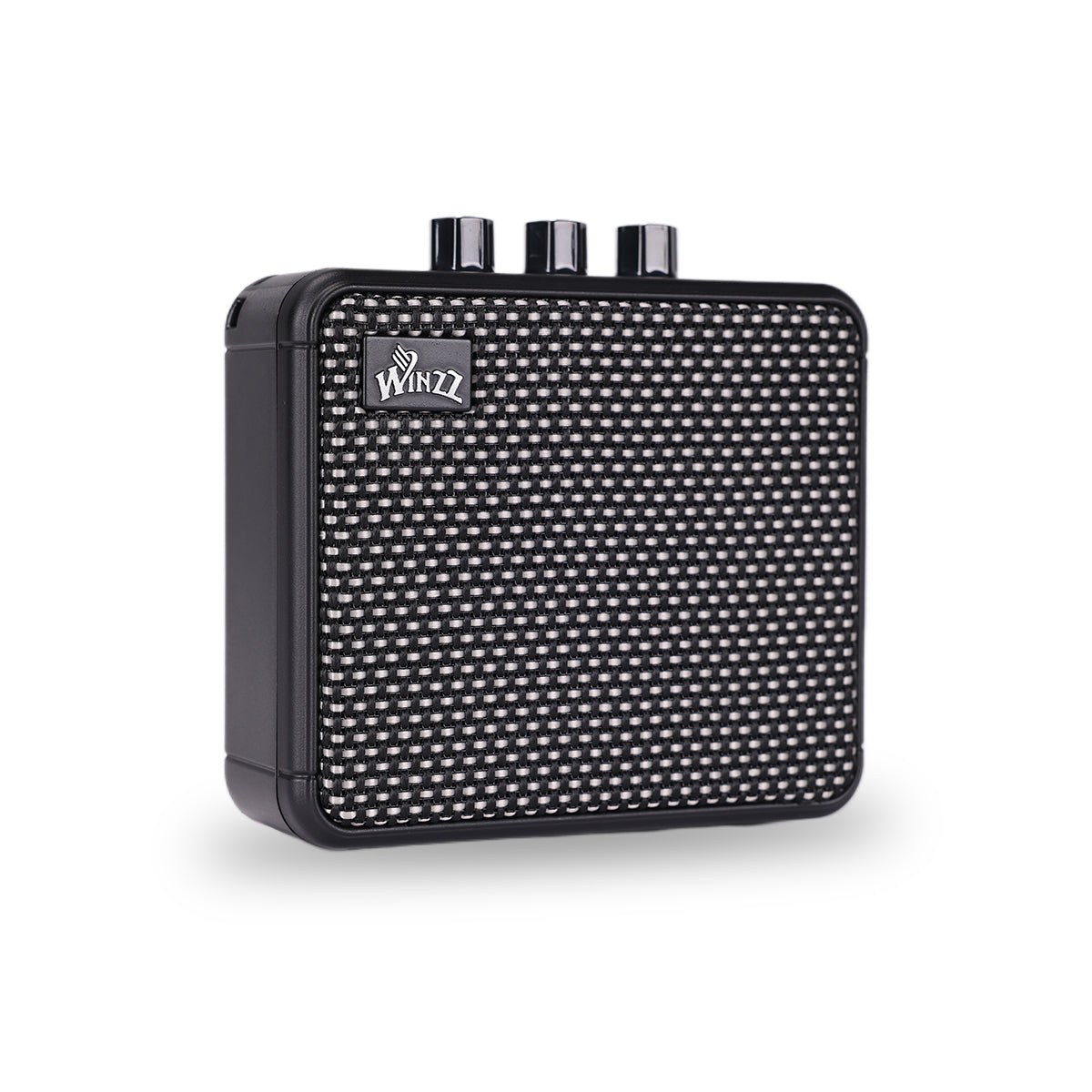 WINZZ AG-08 8W Mini Acoustic Guitar Amplifier – 3-Inch  Speaker, Black Cabinet with Cloth Mesh, Portable Amp for Practice & Performance