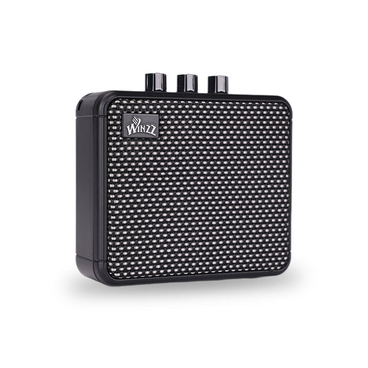 WINZZ AG-08 8W Mini Acoustic Guitar Amplifier – 3-Inch  Speaker, Black Cabinet with Cloth Mesh, Portable Amp for Practice & Performance