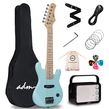 ADM 30 Inch Kids Electric Guitar Beginner Kit, Junior 1/4 Size Mini Electric Guitar for Children with Amplifier