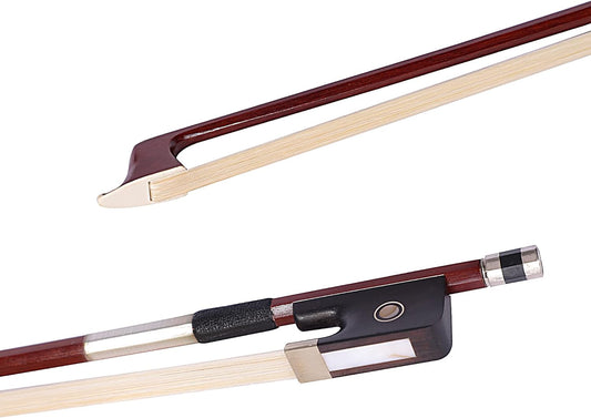 ADM Student Cello Bow, Well Balanced Handmade Brazilwood Classic Cellos Bow Light Weight with Horsehair, Ebony Frog for Beginners