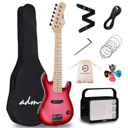 ADM 30 Inch Kids Electric Guitar Beginner Kit, Junior 1/4 Size Mini Electric Guitar for Children with Amplifier