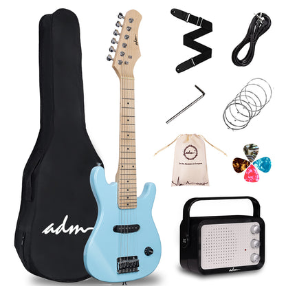 ADM 30 Inch Kids Electric Guitar Beginner Kit, Junior 1/4 Size Mini Electric Guitar for Children with Amplifier