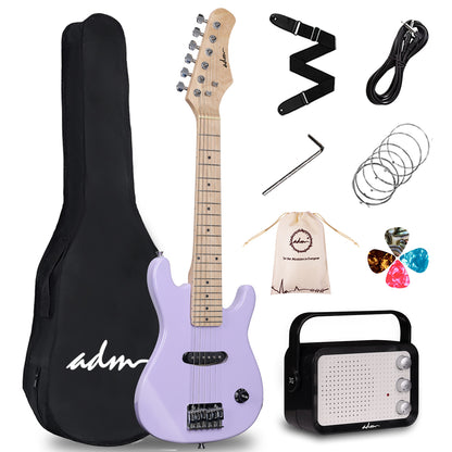 ADM 30 Inch Kids Electric Guitar Beginner Kit, Junior 1/4 Size Mini Electric Guitar for Children with Amplifier