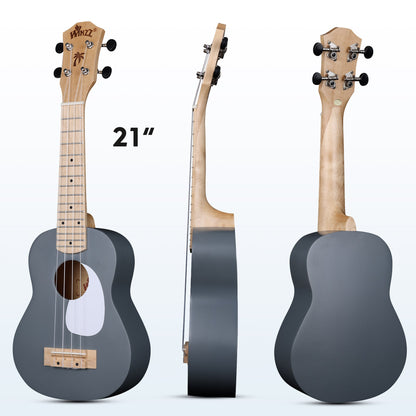 WINZZ Macaron Colors Series-AU-C00 Hawaiian Soprano Ukulele for Beginners