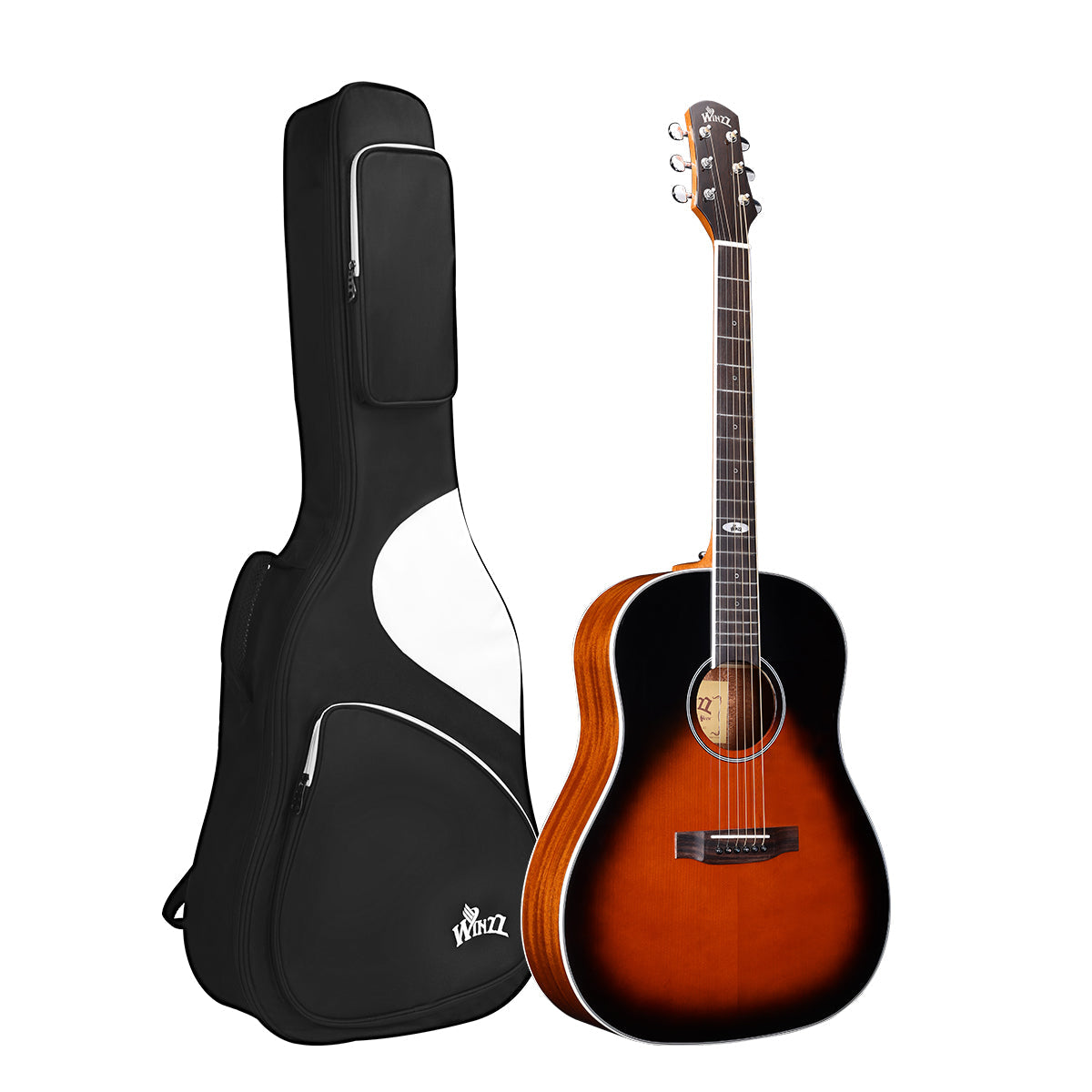 WINZZ Solid Sitka Spruce Slope Shoulder  Dreadnought Acoustic Guitar - Full-Size, Rich Tone, Ideal for Performers and Enthusiasts Dreadnought Acoustic Guitar - Full-Size, Rich Tone, Ideal for Performers and Enthusiasts