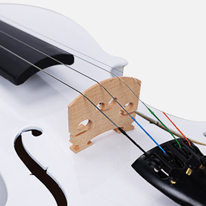 ADM Acoustic Violin for Kids Beginners, Acoustic Violin Fiddle for Teens Students Beginners Violin Starter Kit with Hard Case, Rosin, Shoulder Rest, Bow, Violin Music Stand Strings (White, 3/4 Size)