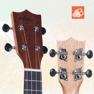 ADM Ukulele for Beginners Hawaiian Wood Ukelele Kit for Kids Adult Student Starter Professional Ukalelee Pack Bundle with Free Lessons Gig Bag Strap Nylon String Tuner (Brown-Sapele, 21 Inch)