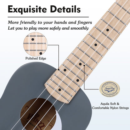 WINZZ Macaron Colors Series-AU-C00 Hawaiian Soprano Ukulele for Beginners