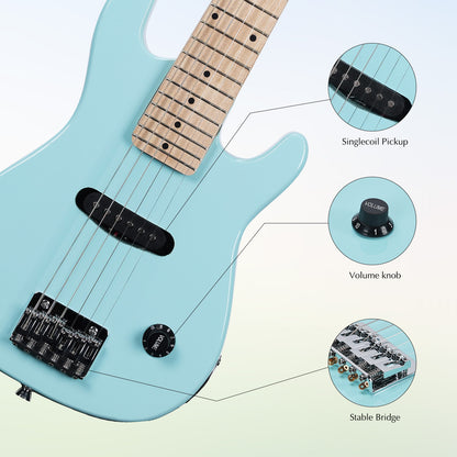 ADM 30 Inch Kids Electric Guitar Beginner Kit, Junior 1/4 Size Mini Electric Guitar for Children with Amplifier