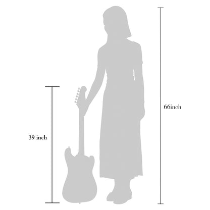 ADM Electric Guitar Beginner Kit 39 Inch Full Size Guitar Package,Glossy Black