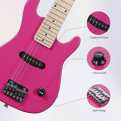 ADM 30 Inch Kids Electric Guitar Beginner Kit, Junior 1/4 Size Mini Electric Guitar for Children with Amplifier