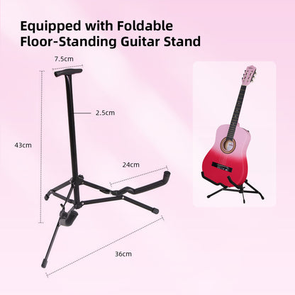 ADM Acoustic Guitar for Adults & Kids, 38" Travel Guitar Kit