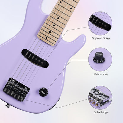 ADM 30 Inch Kids Electric Guitar Beginner Kit, Junior 1/4 Size Mini Electric Guitar for Children with Amplifier