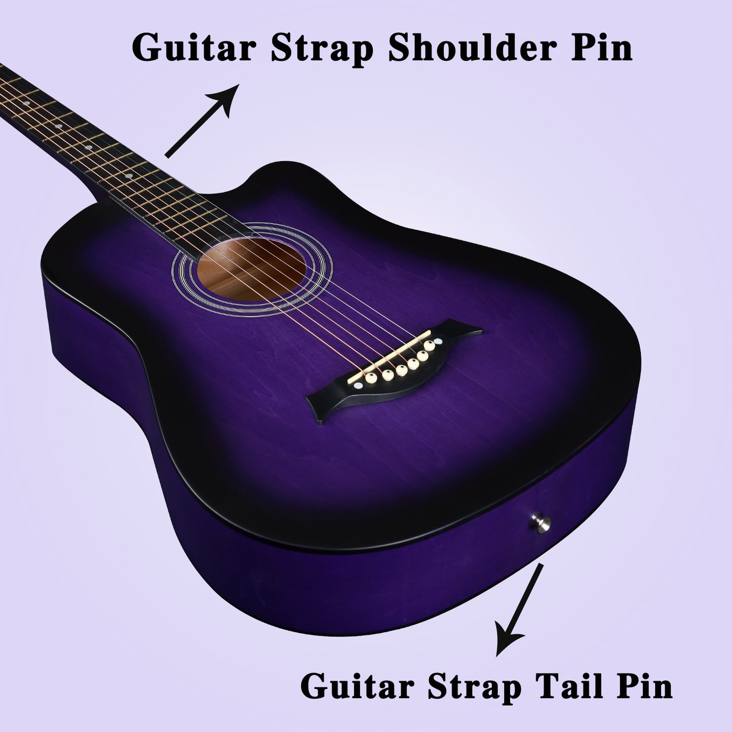 ADM 38'' Acoustic Cutaway Guitar for Kids Beginner Kit with Free Lessons, Tuner