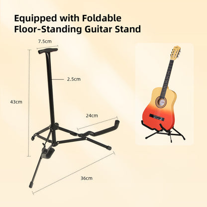 ADM Acoustic Guitar for Adults & Kids, 38" Travel Guitar Kit