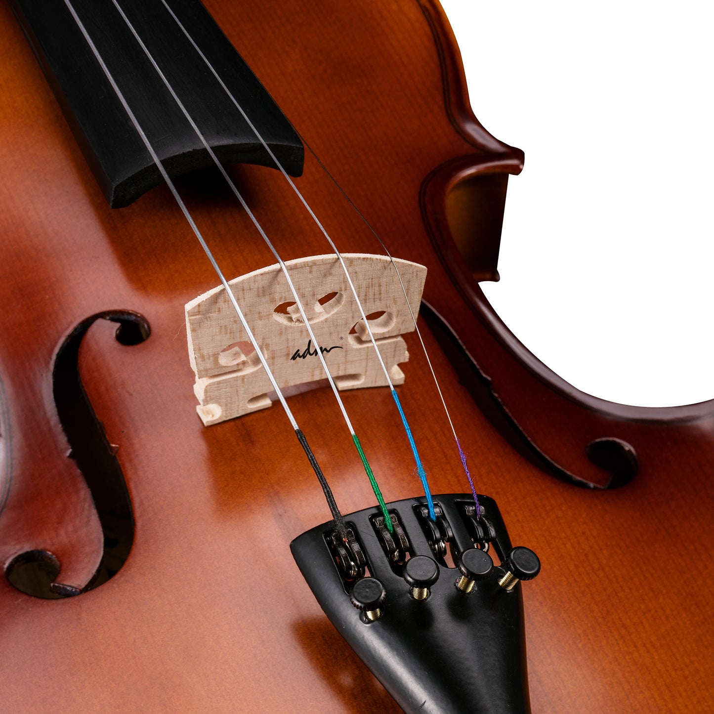 ADM  4/4 Full Size Violin Set Solid Wood Ebony for Teens Students Starter Kit