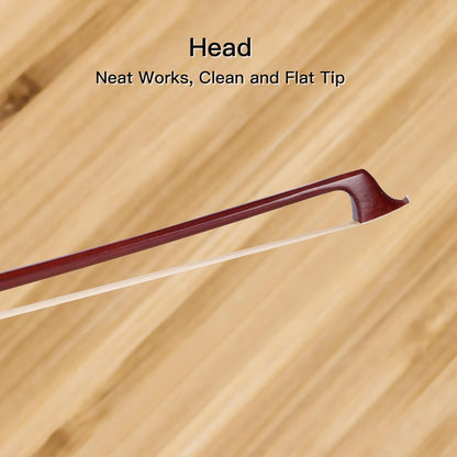 ADM Student Cello Bow, Well Balanced Handmade Brazilwood Classic Cellos Bow Light Weight with Horsehair, Ebony Frog for Beginners