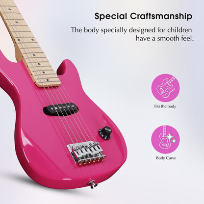 ADM 30 Inch Kids Electric Guitar Beginner Kit, Junior 1/4 Size Mini Electric Guitar for Children with Amplifier
