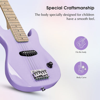 ADM 30 Inch Kids Electric Guitar Beginner Kit, Junior 1/4 Size Mini Electric Guitar for Children with Amplifier