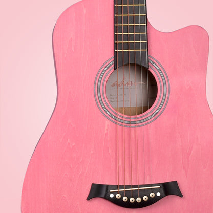 ADM 38'' Acoustic Cutaway Guitar for Kids Beginner Kit with Free Lessons, Tuner