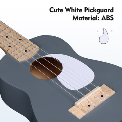 WINZZ Macaron Colors Series-AU-C00 Hawaiian Soprano Ukulele for Beginners