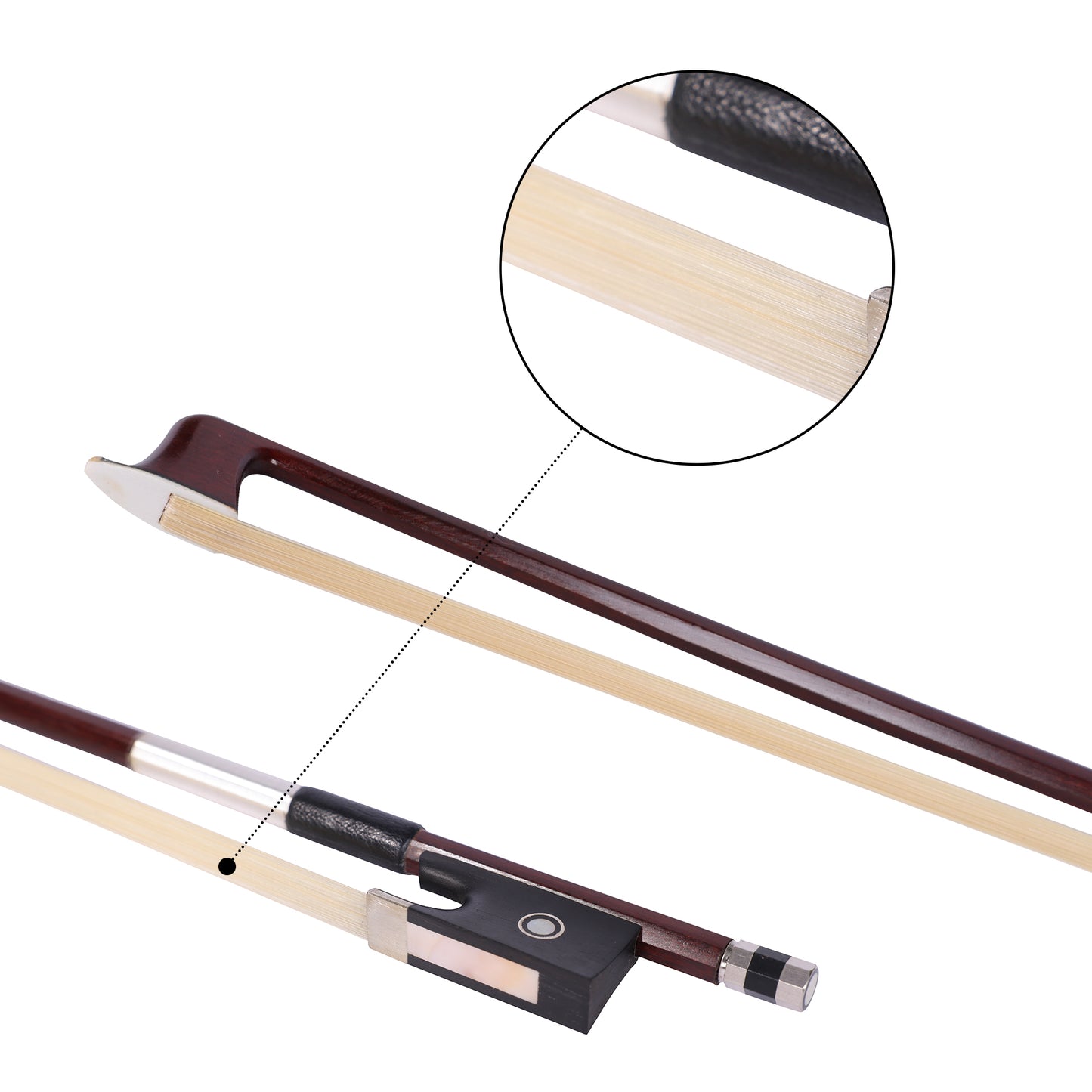 ADM  4/4 Full Size Violin Set Solid Wood Ebony for Teens Students Starter Kit