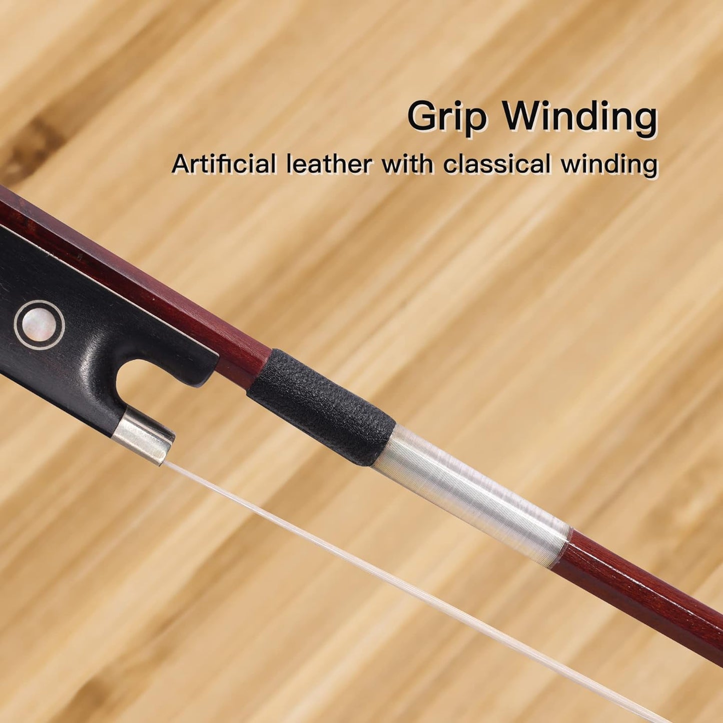 ADM Student Cello Bow, Well Balanced Handmade Brazilwood Classic Cellos Bow Light Weight with Horsehair, Ebony Frog for Beginners
