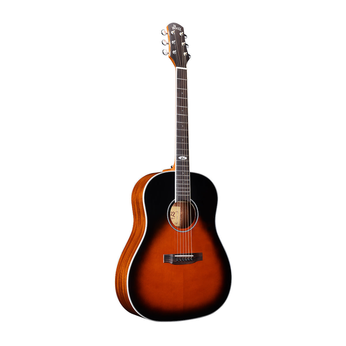 WINZZ Solid Sitka Spruce Slope Shoulder  Dreadnought Acoustic Guitar - Full-Size, Rich Tone, Ideal for Performers and Enthusiasts Dreadnought Acoustic Guitar - Full-Size, Rich Tone, Ideal for Performers and Enthusiasts