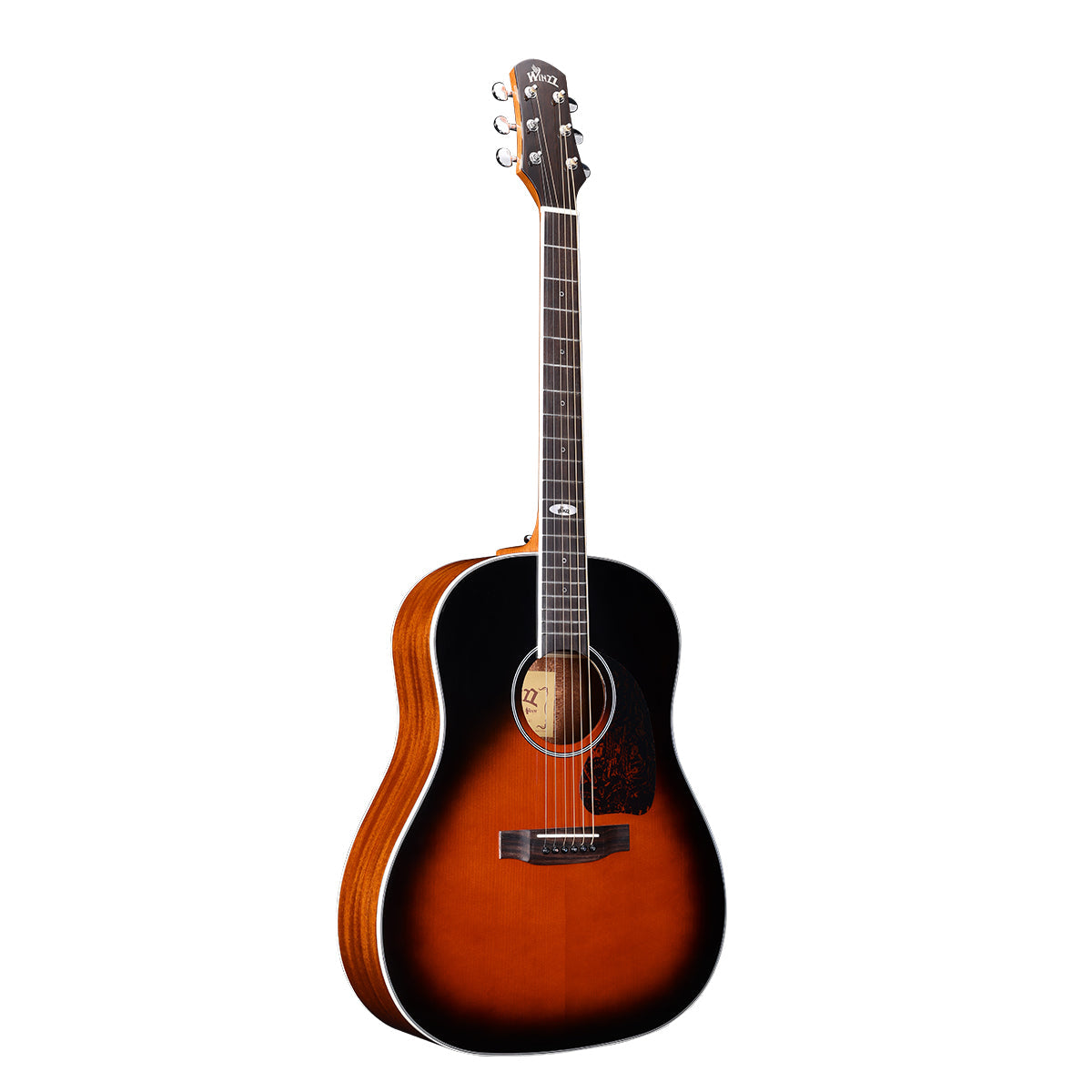 WINZZ Solid Sitka Spruce Slope Shoulder  Dreadnought Acoustic Guitar - Full-Size, Rich Tone, Ideal for Performers and Enthusiasts Dreadnought Acoustic Guitar - Full-Size, Rich Tone, Ideal for Performers and Enthusiasts