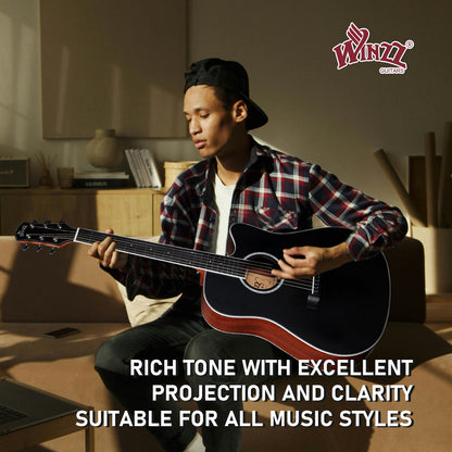 WINZZ Acoustic Guitar Strings Set – Hex Core High Carbon Steel with 80/20 Bronze Wound and Anti-Rust PU Coating